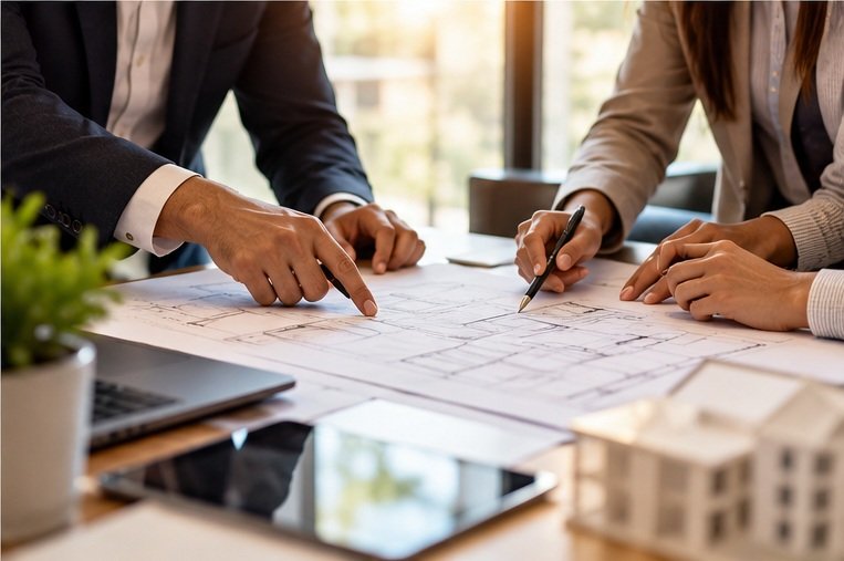 Professionals collaborating across the House of Sukooon service verticals